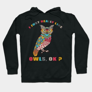 I Just Really Like OWLS Ok funny gift idea Hoodie